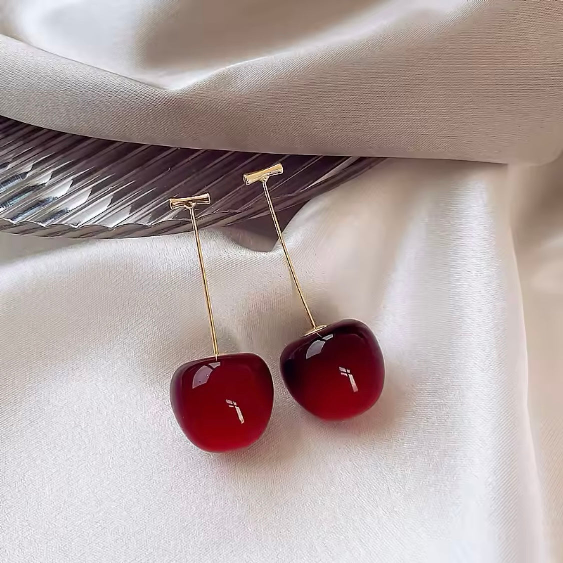 Cherry drop earrings