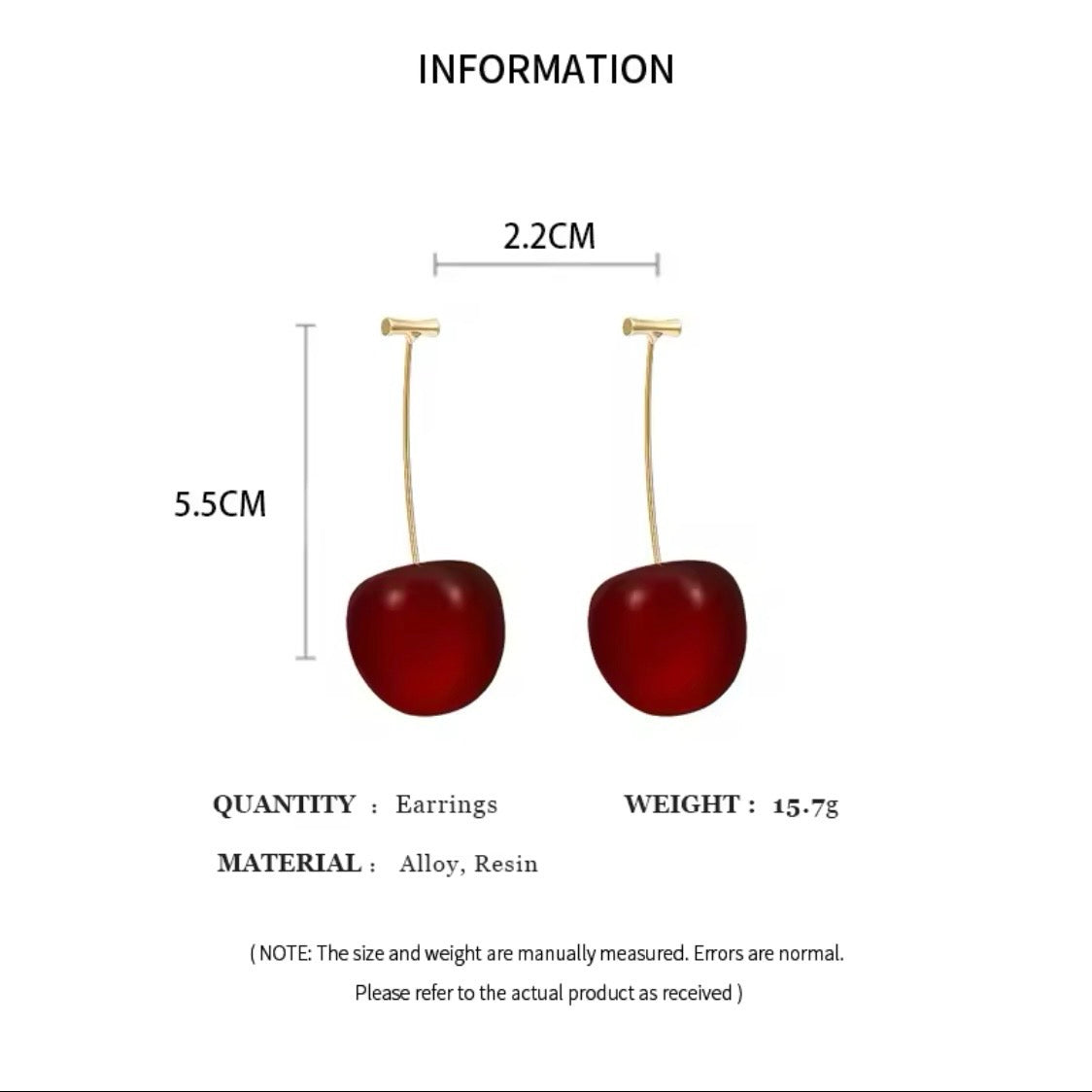 Cherry drop earrings