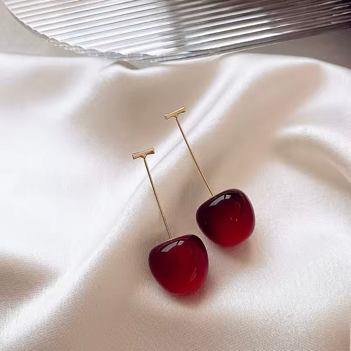 Cherry drop earrings