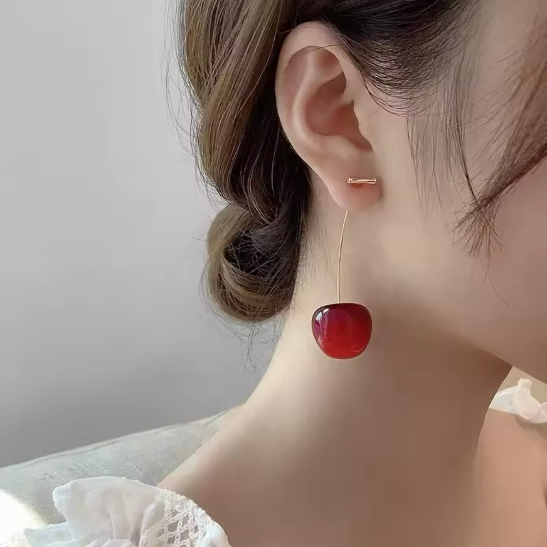 Cherry drop earrings